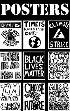 a group of protest posters: click to go to download site